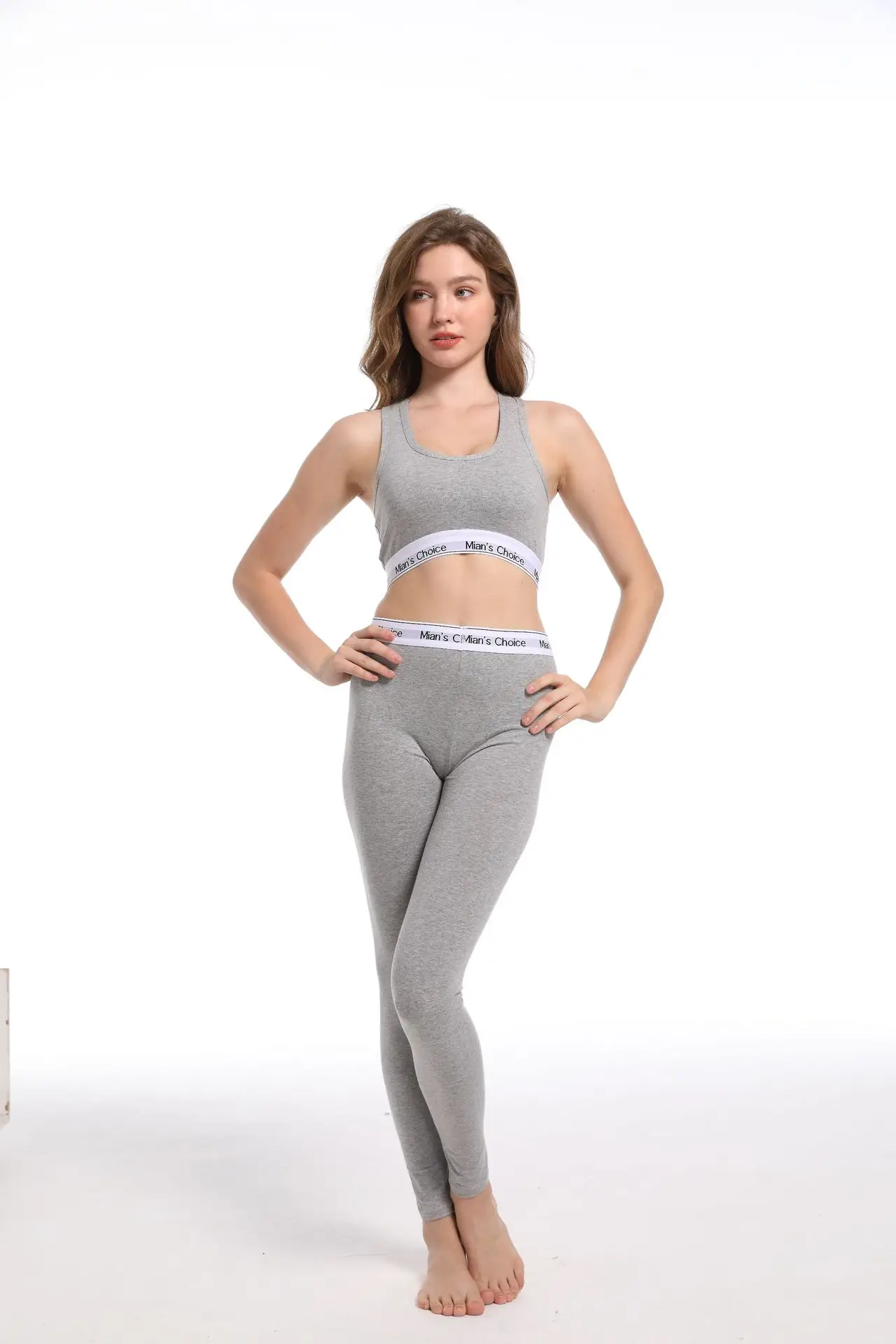 Women's Grey Push-Up Shockproof Running Trousers Set — feature 20