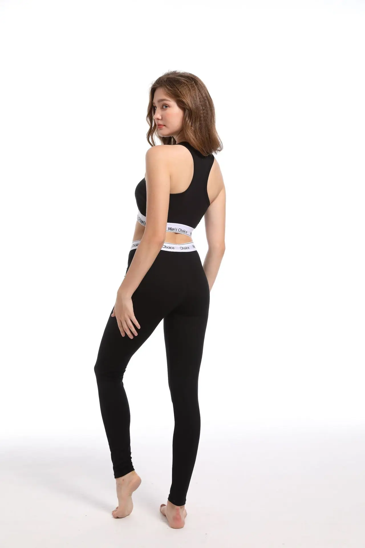 Women's Grey Push-Up Shockproof Running Trousers Set — feature 3