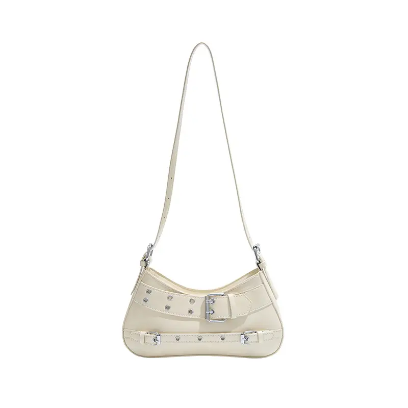 Black PU Leather Women's Shoulder Messenger Bag with Buckle Detail - Image 10
