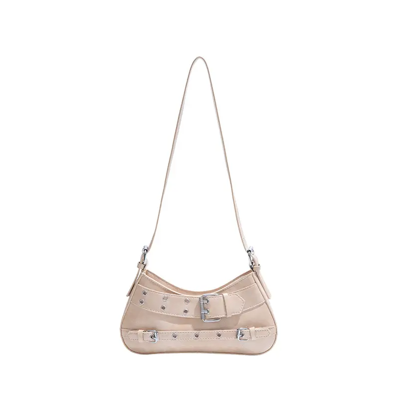 Black PU Leather Women's Shoulder Messenger Bag with Buckle Detail - Image 3