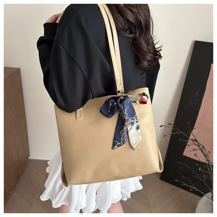 Women's Silk Scarf Decorative Tote Bag Brown 2025 — feature 11