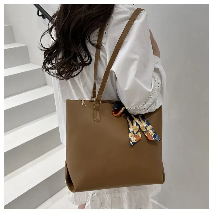 Women's Silk Scarf Decorative Tote Bag Brown 2025 — feature 14