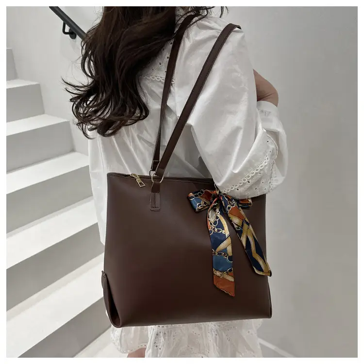 Women's Silk Scarf Decorative Tote Bag Brown 2025 — feature 17