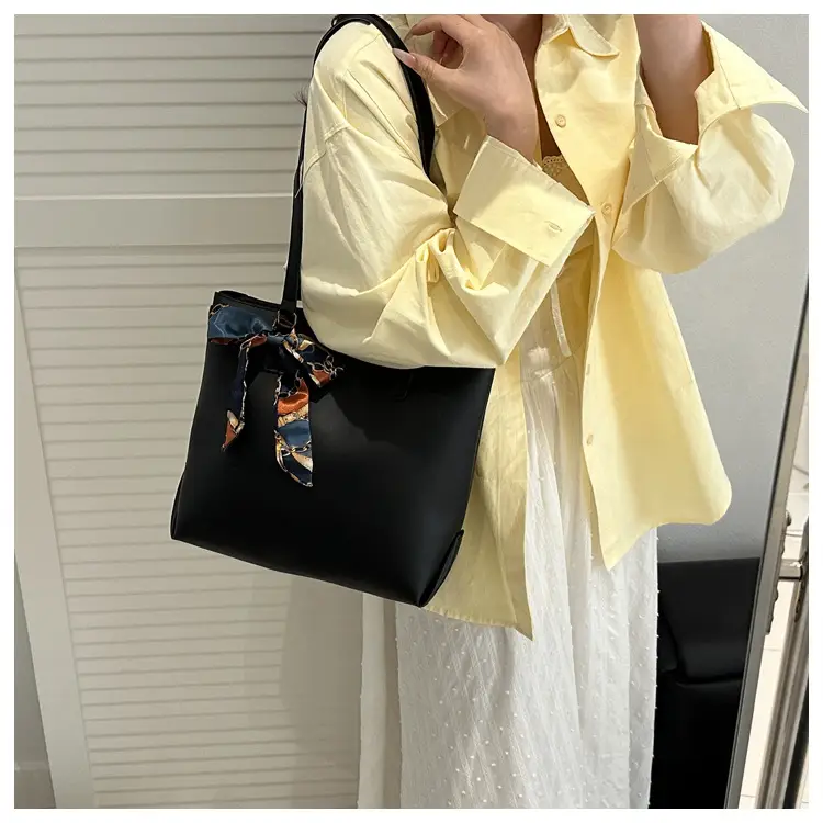 Women's Silk Scarf Decorative Tote Bag Brown 2025 — feature 7