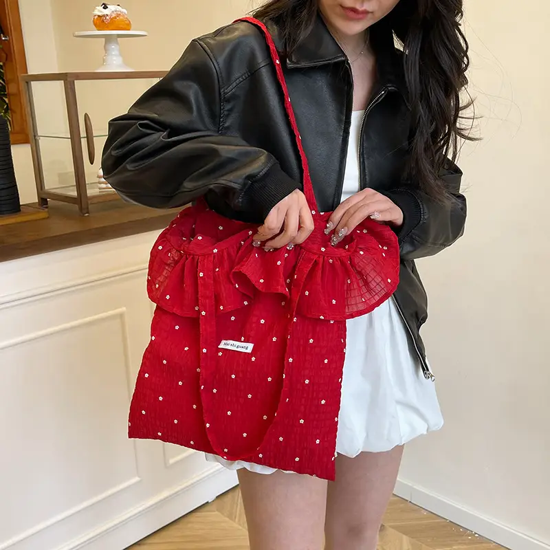 Sweet Ruffled Handheld & Shoulder Bags for Women - Image 7