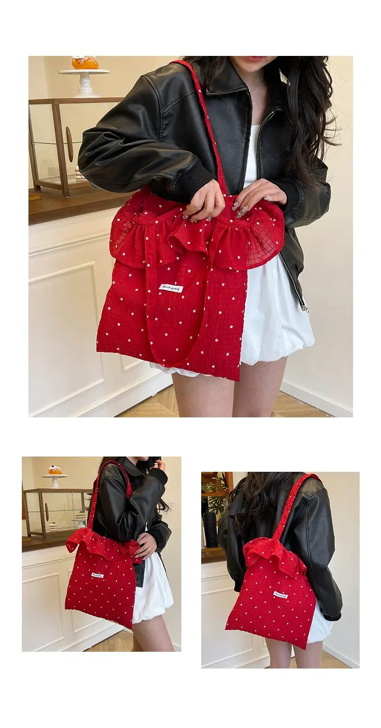Sweet Ruffled Handheld & Shoulder Bags for Women — feature 11
