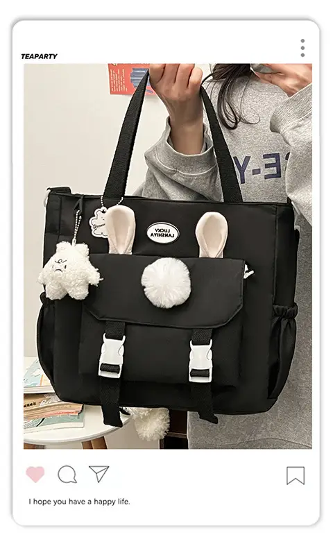 Japanese Style Beige Shoulder Crossbody Bag for Women — feature 1