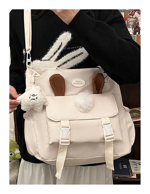 Japanese Style Beige Shoulder Crossbody Bag for Women — feature 16