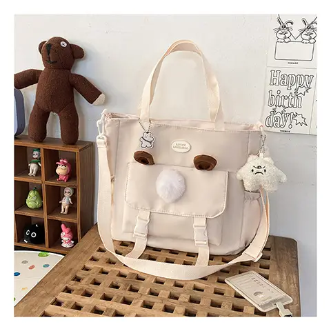 Japanese Style Beige Shoulder Crossbody Bag for Women — feature 19
