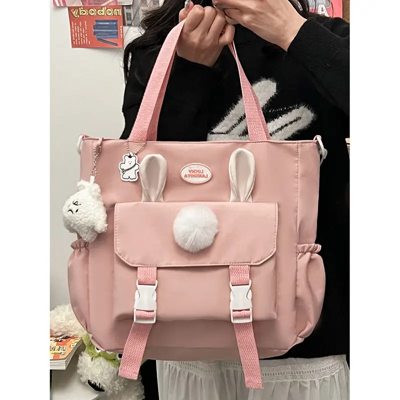 Japanese Style Beige Shoulder Crossbody Bag for Women