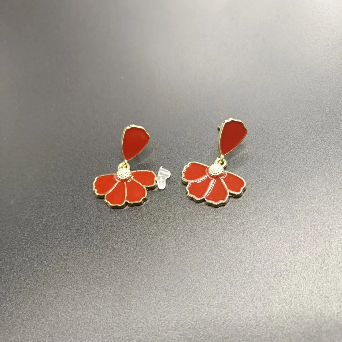 Women's Floral Gold Earrings Spring Summer Elegant 2024 - Image 2