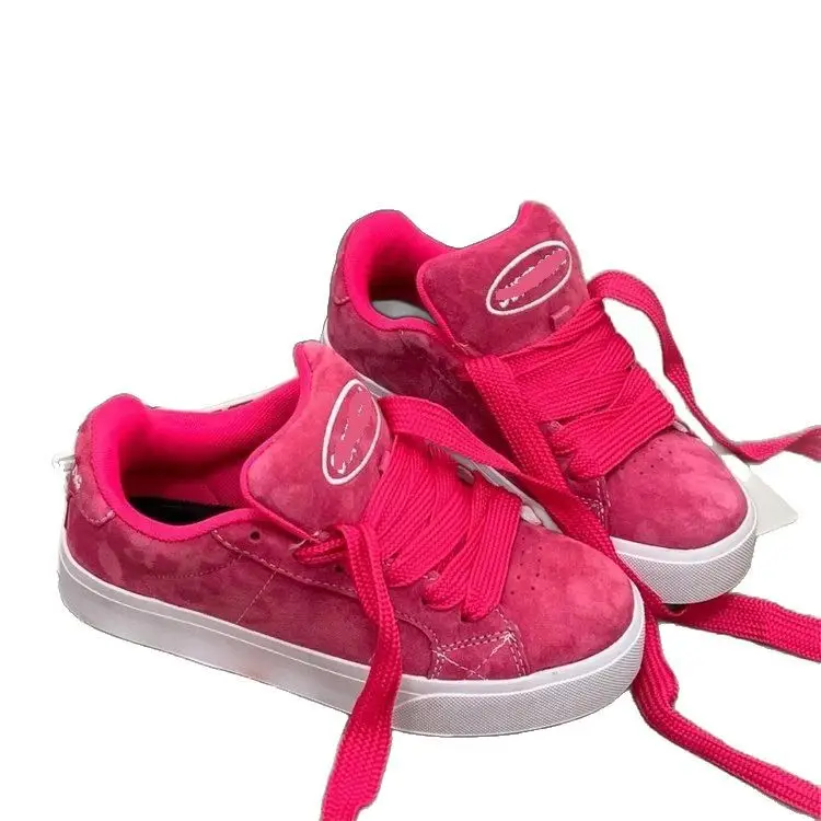 Women Pink Velvet Casual Sneakers with Strap