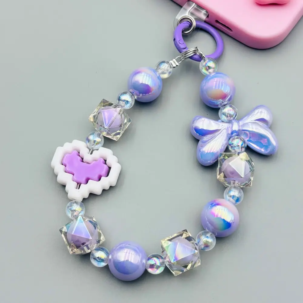 New Colored Beads Hanging Chain Keychain Pendant - Image 5