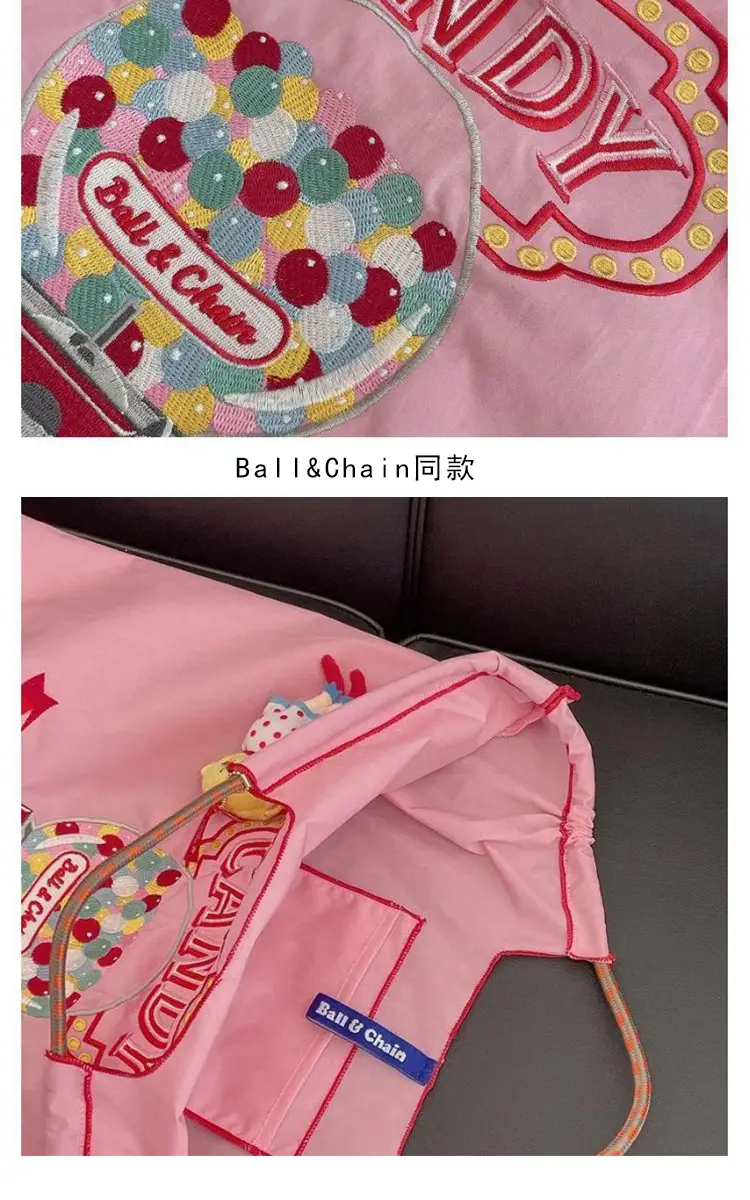 Japanese Cat Embroidered Red Tote Bag — feature 4