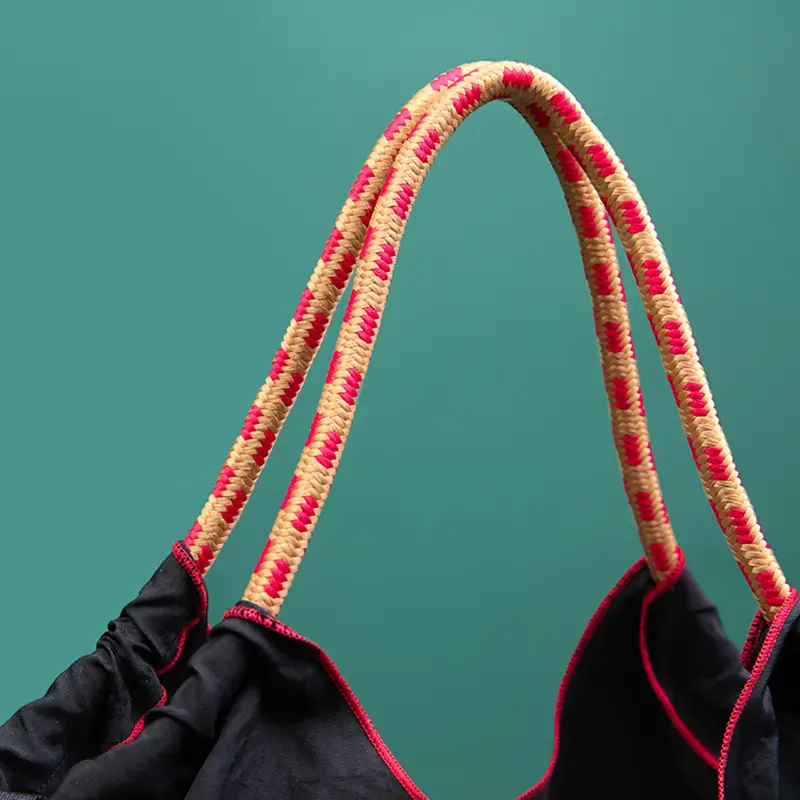 Japanese Cat Embroidered Red Tote Bag — feature 6