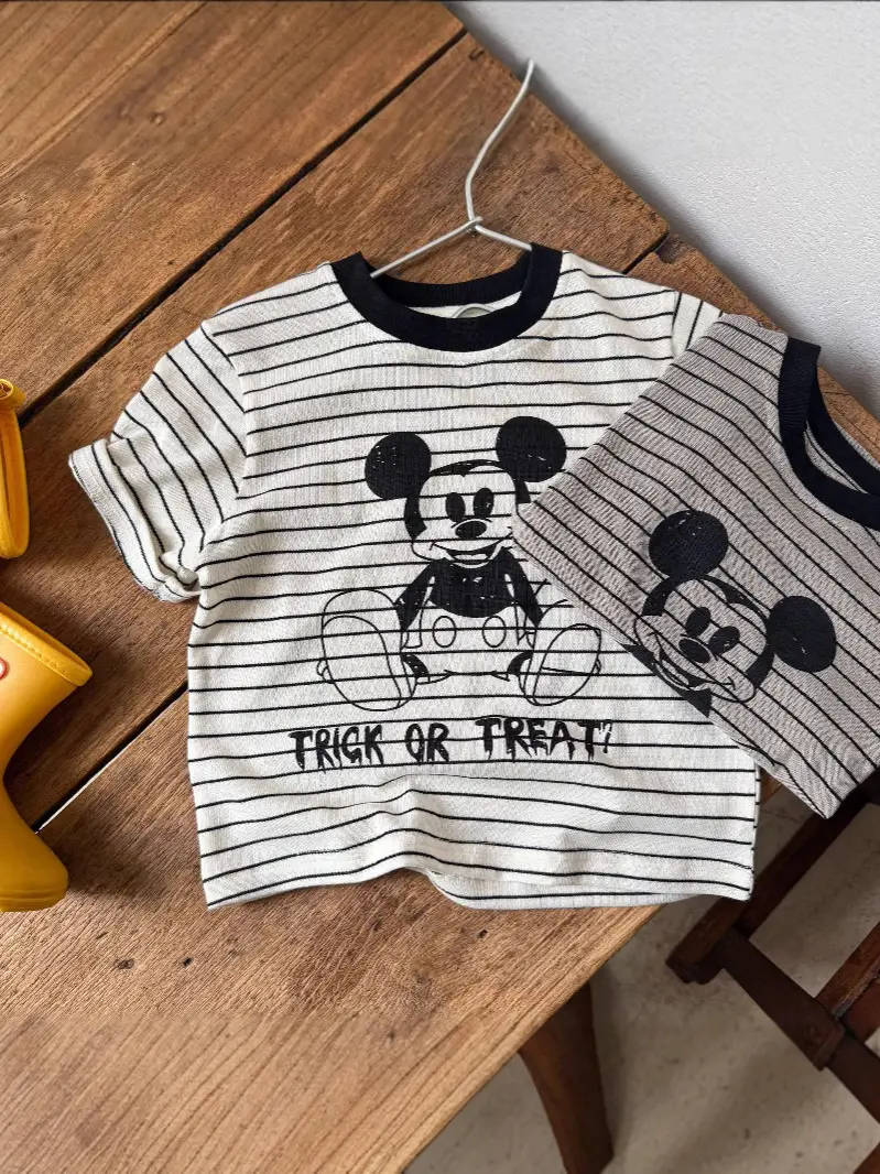 Kids Striped Mickey T-Shirt 2025 Summer - Image 7
