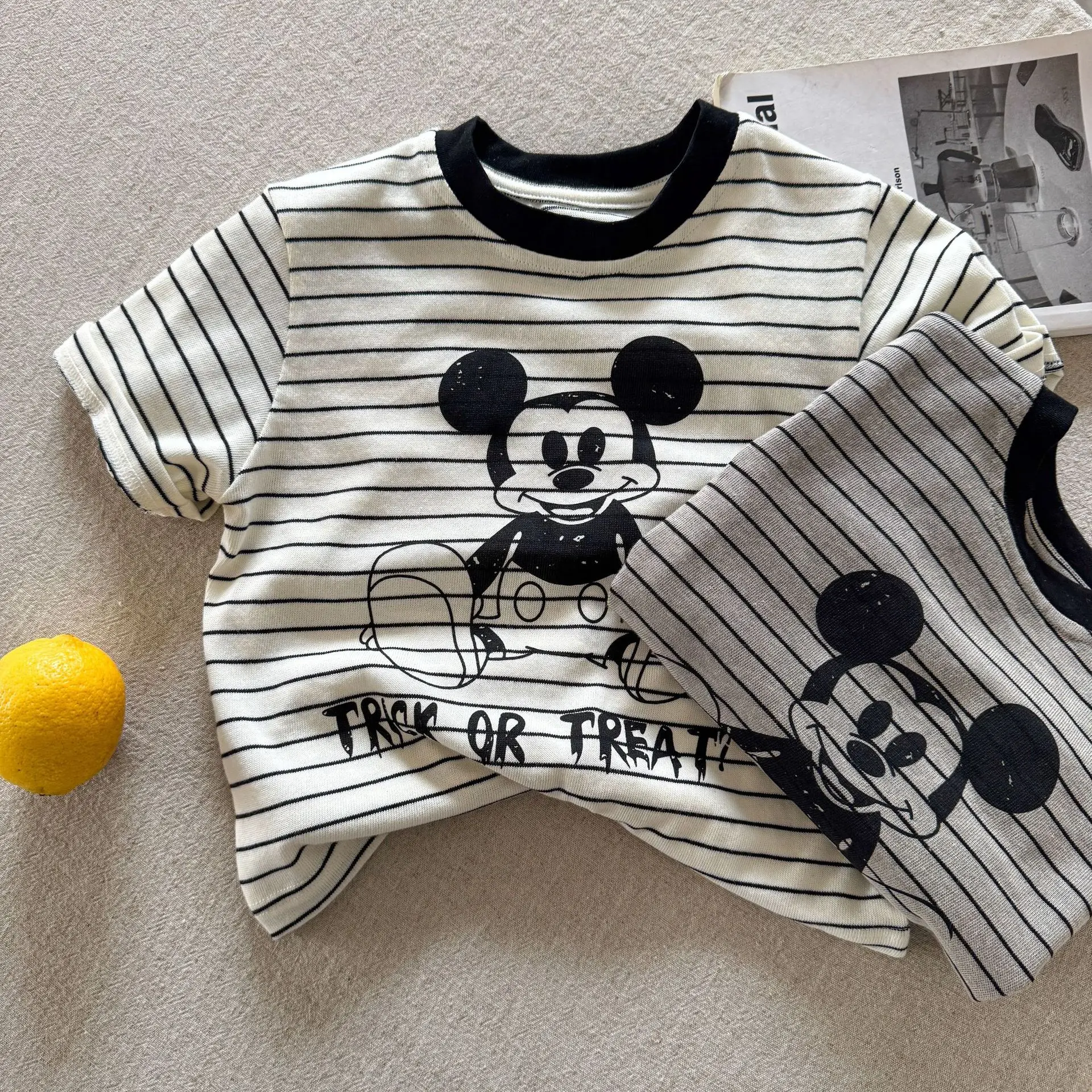 Kids Striped Mickey T-Shirt 2025 Summer — feature 3