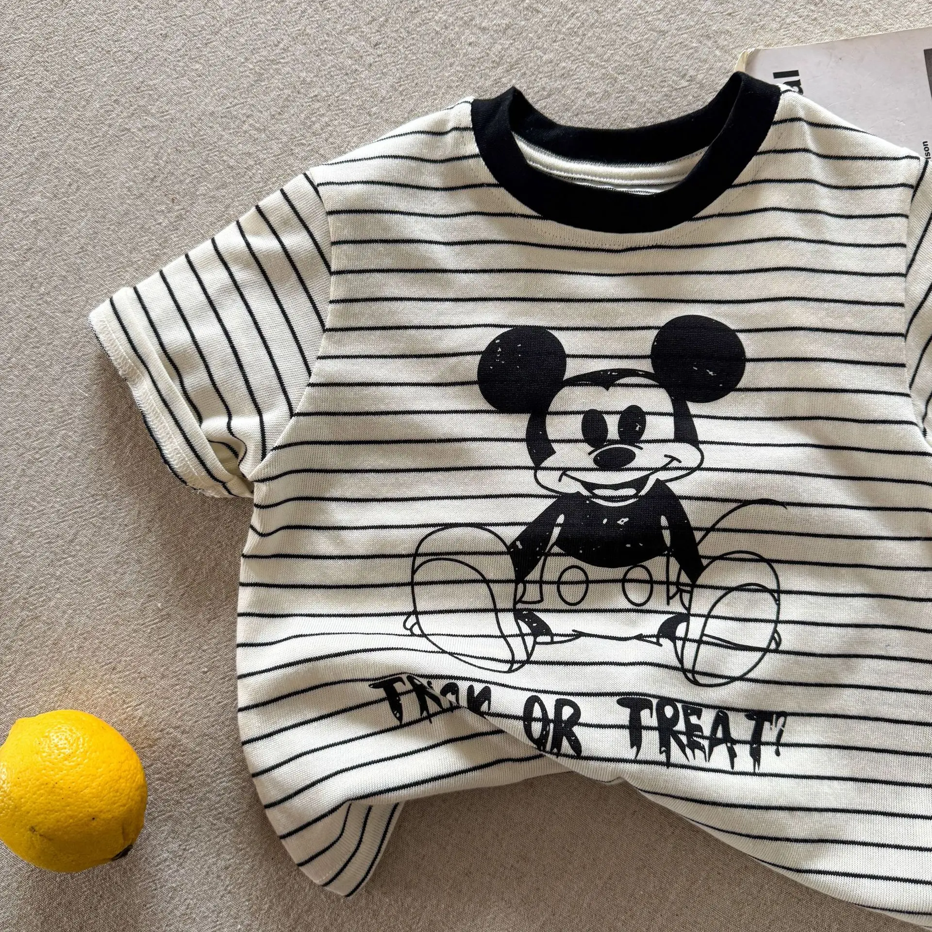 Kids Striped Mickey T-Shirt 2025 Summer