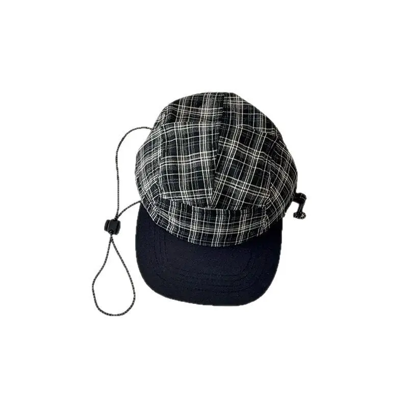 Plaid Drawstring Cap for Women Sunshade Couple - Image 8