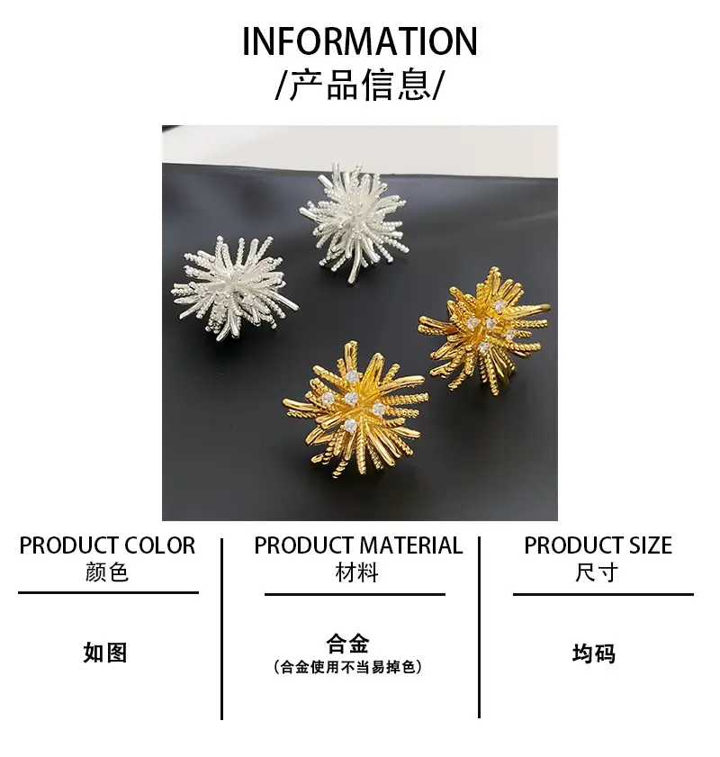 New Year Hymn Silver Fireworks Earrings for Women — feature 1