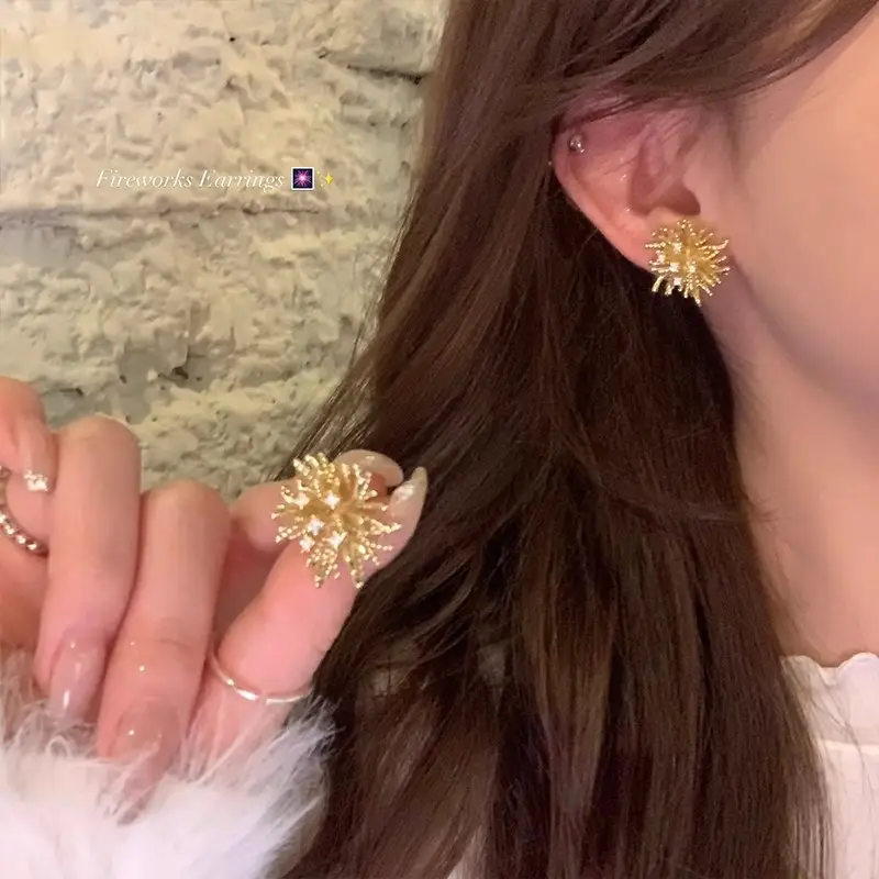 New Year Hymn Silver Fireworks Earrings for Women — feature 10