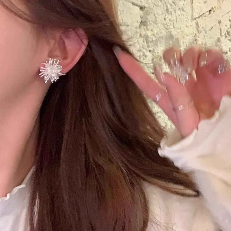 New Year Hymn Silver Fireworks Earrings for Women — feature 14