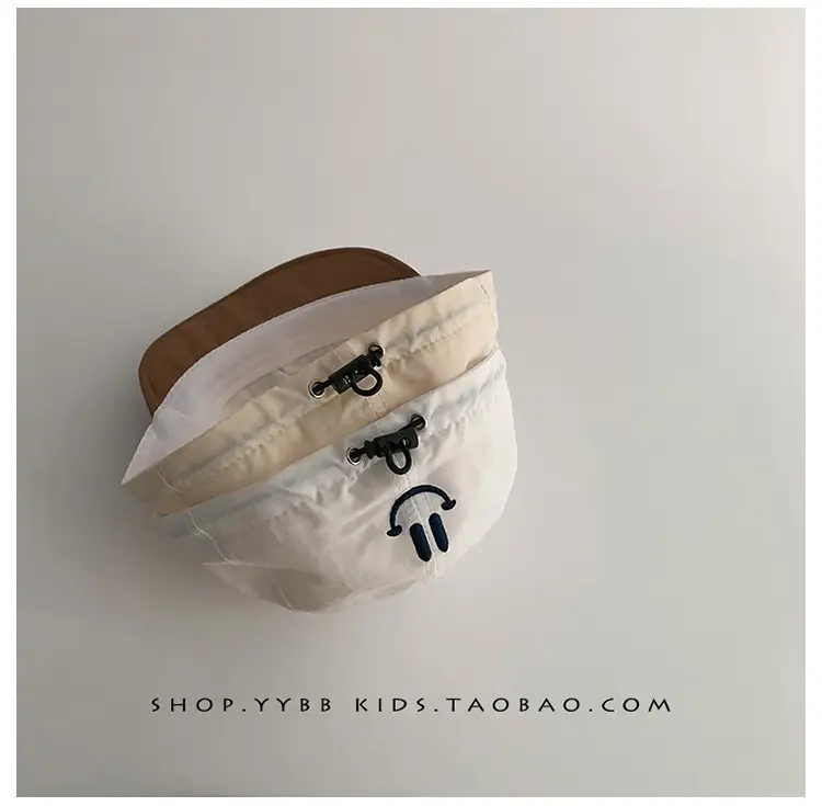 Children's Beanie Hat with Smile Design Brown Cream — feature 5