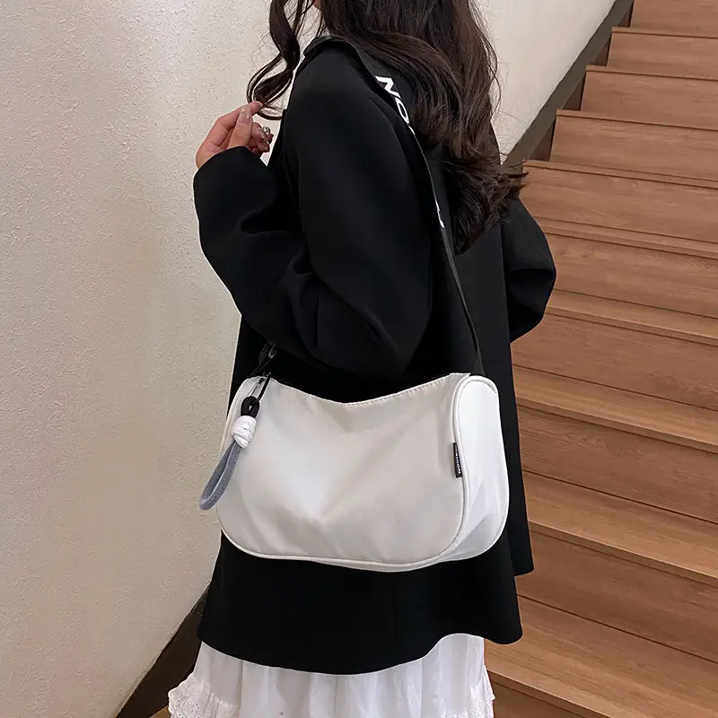 Black Korean Style Letter Crossbody Bag for Women