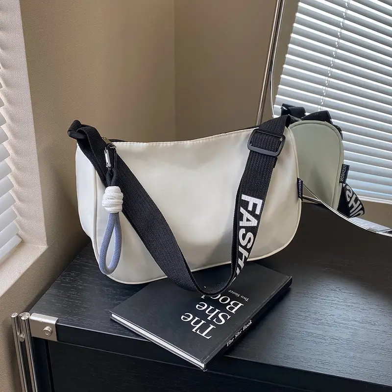 Black Korean Style Letter Crossbody Bag for Women