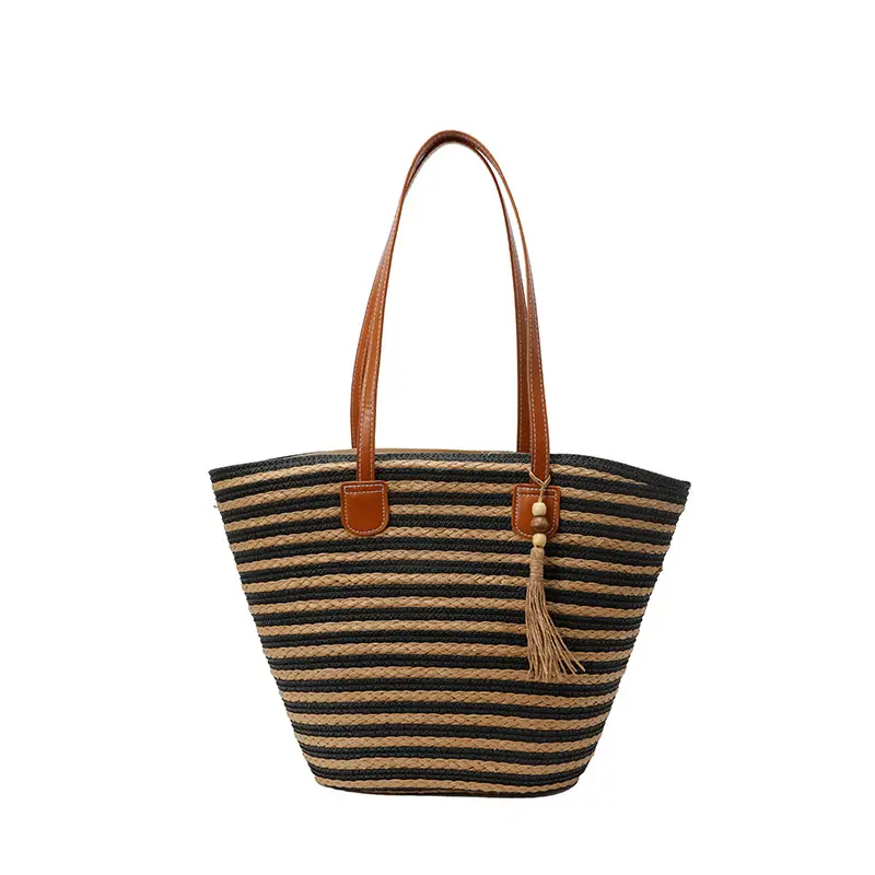 Women's Woven Shoulder Bag Large Capacity Summer Beach Bag - Image 9