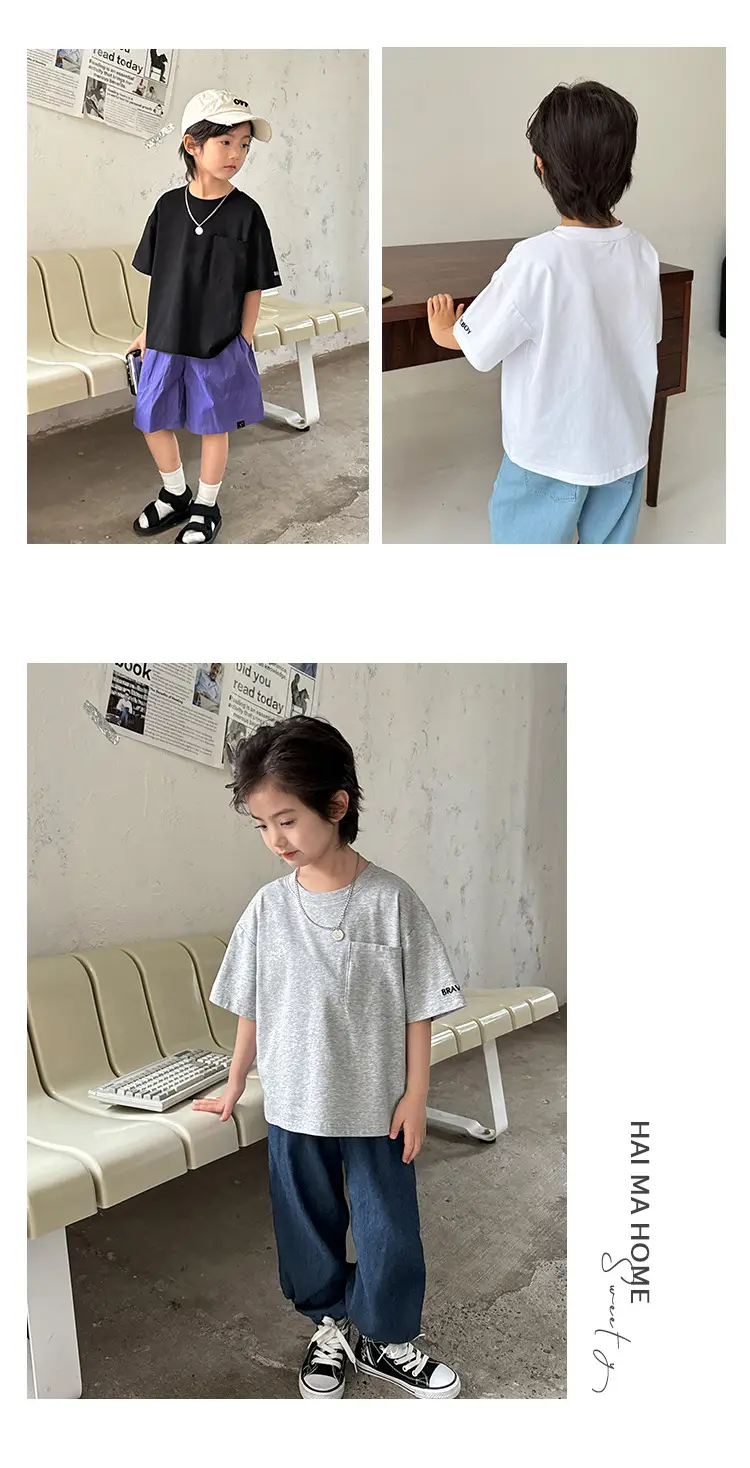 Haima Boys Pure Cotton Cool T-Shirt Summer Wear — feature 16