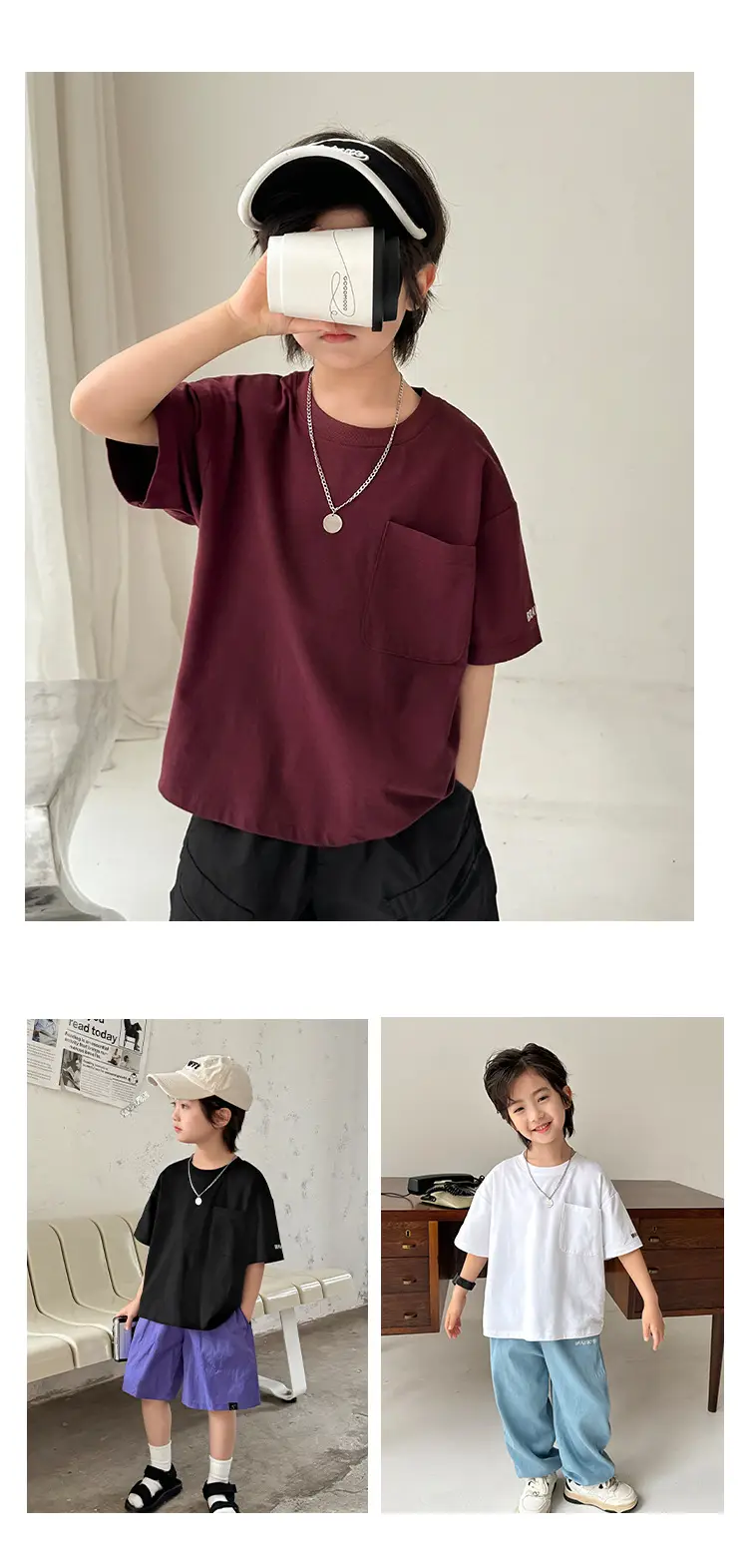 Haima Boys Pure Cotton Cool T-Shirt Summer Wear — feature 9