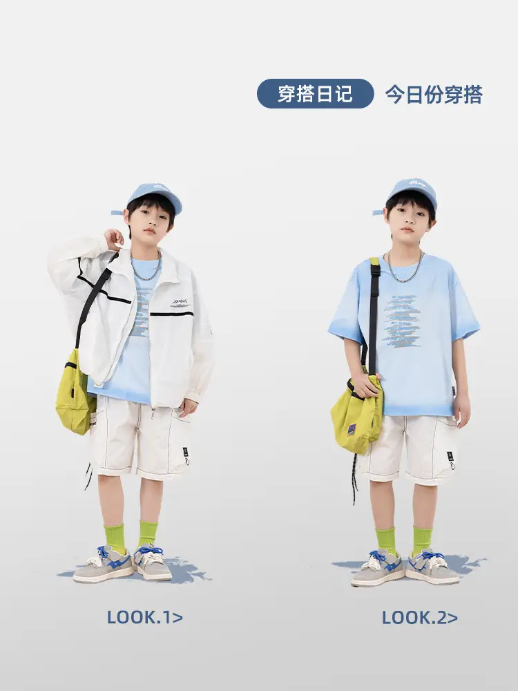 2025 Boys Cotton Panda Gradient T-Shirt Summer Coat - Image 6