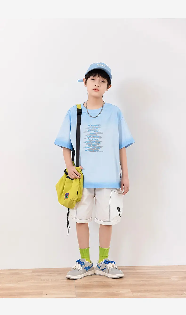 2025 Boys Cotton Panda Gradient T-Shirt Summer Coat — feature 26