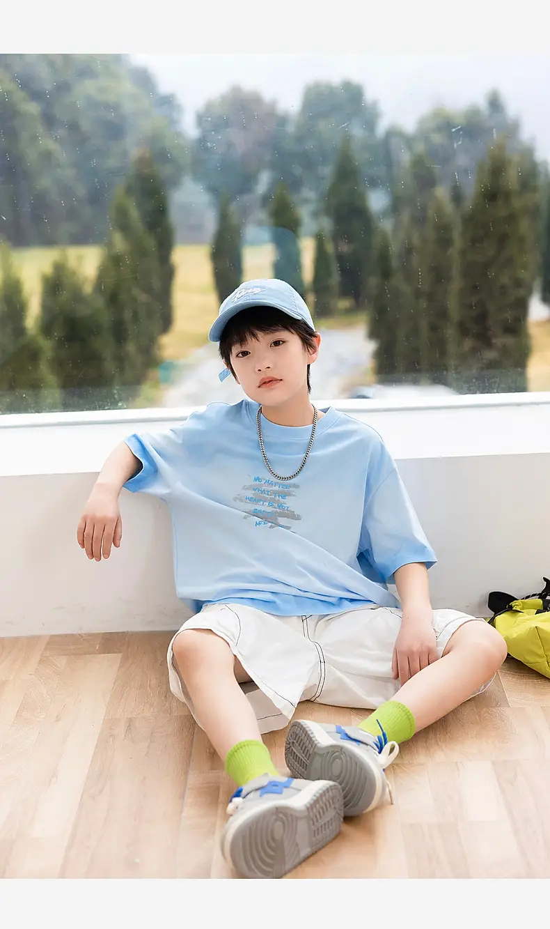 2025 Boys Cotton Panda Gradient T-Shirt Summer Coat — feature 33