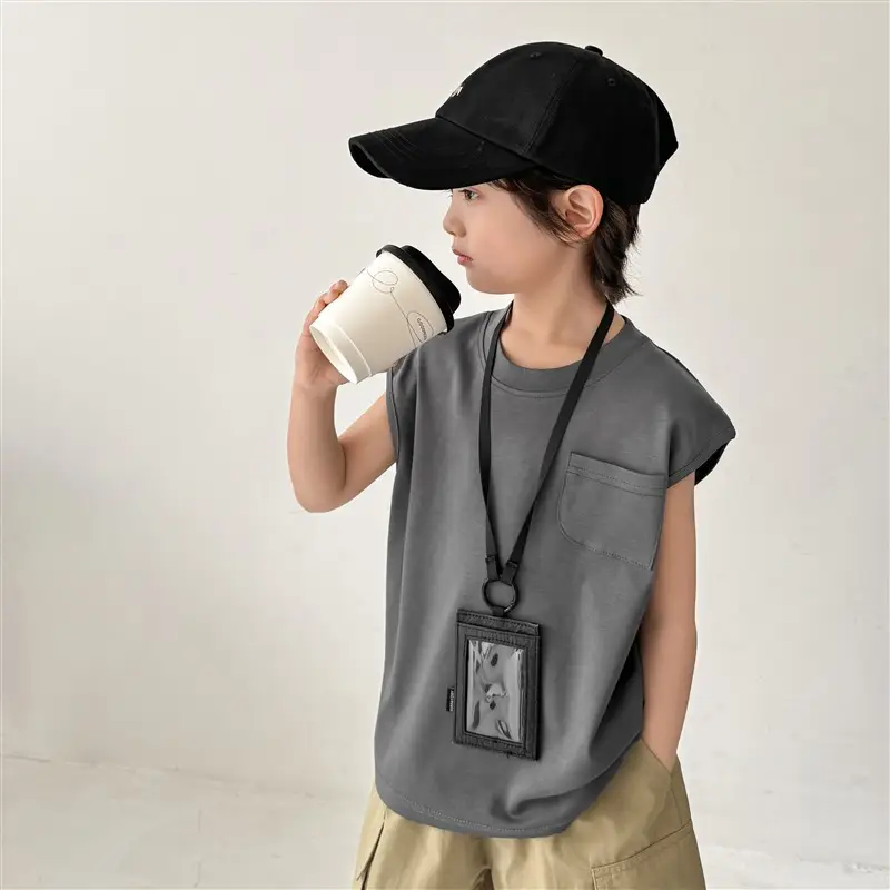 Haima Pure Cotton Sleeveless Vest T-Shirt for Boys Summer - Image 3