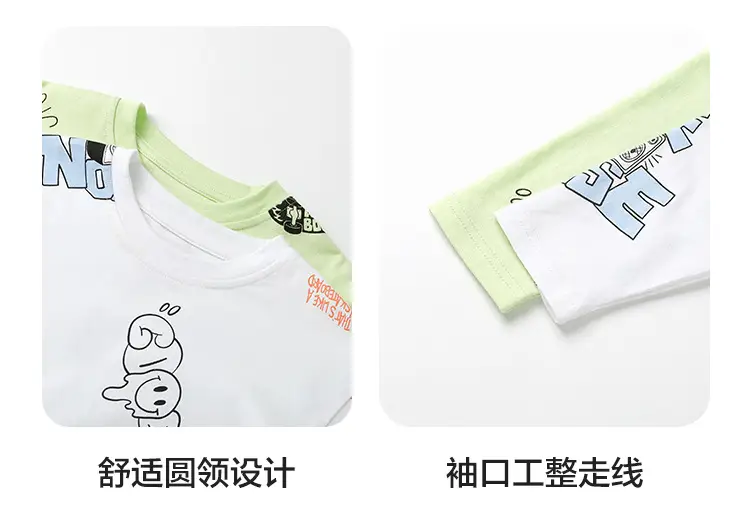 Boys Cotton Long Sleeve T-Shirt White Cartoon Kids Spring Clothing — feature 16