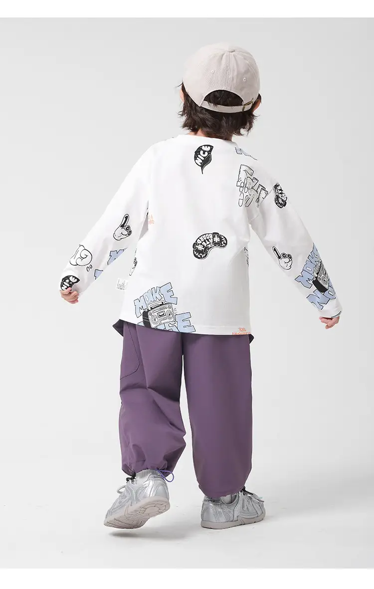 Boys Cotton Long Sleeve T-Shirt White Cartoon Kids Spring Clothing — feature 22