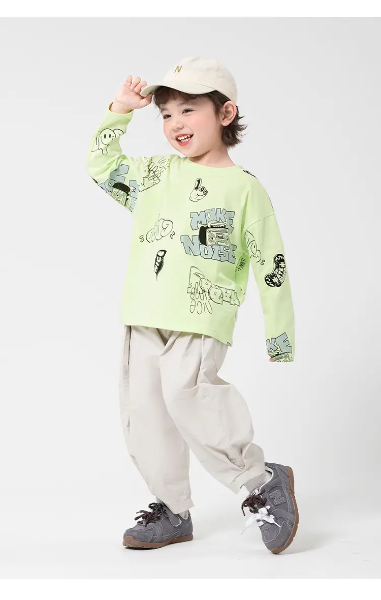 Boys Cotton Long Sleeve T-Shirt White Cartoon Kids Spring Clothing — feature 27