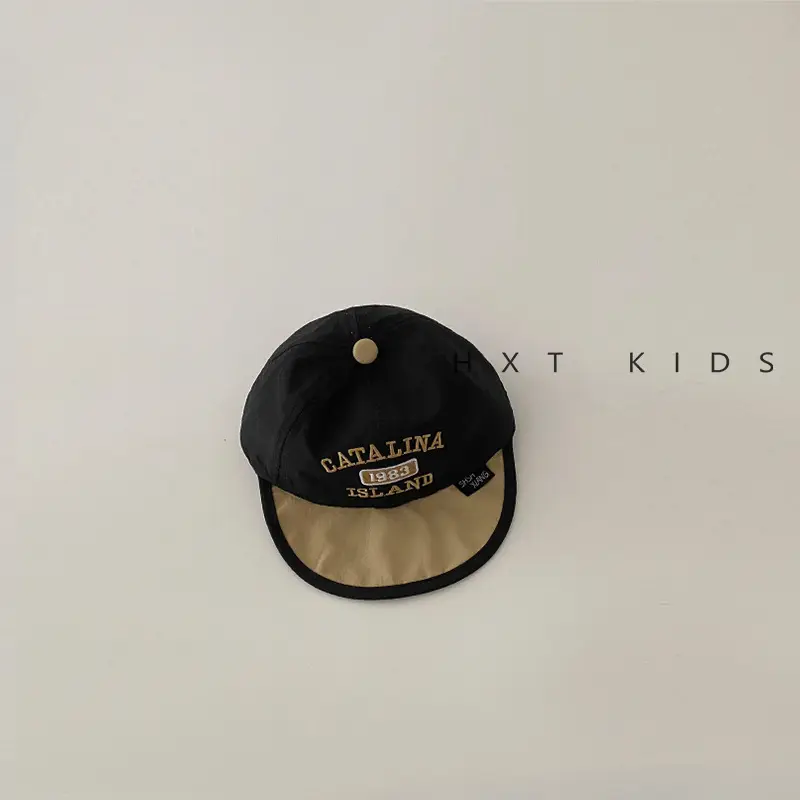 Baby Black Embroidered Baseball Cap Summer Thin Soft Bristle - Image 4
