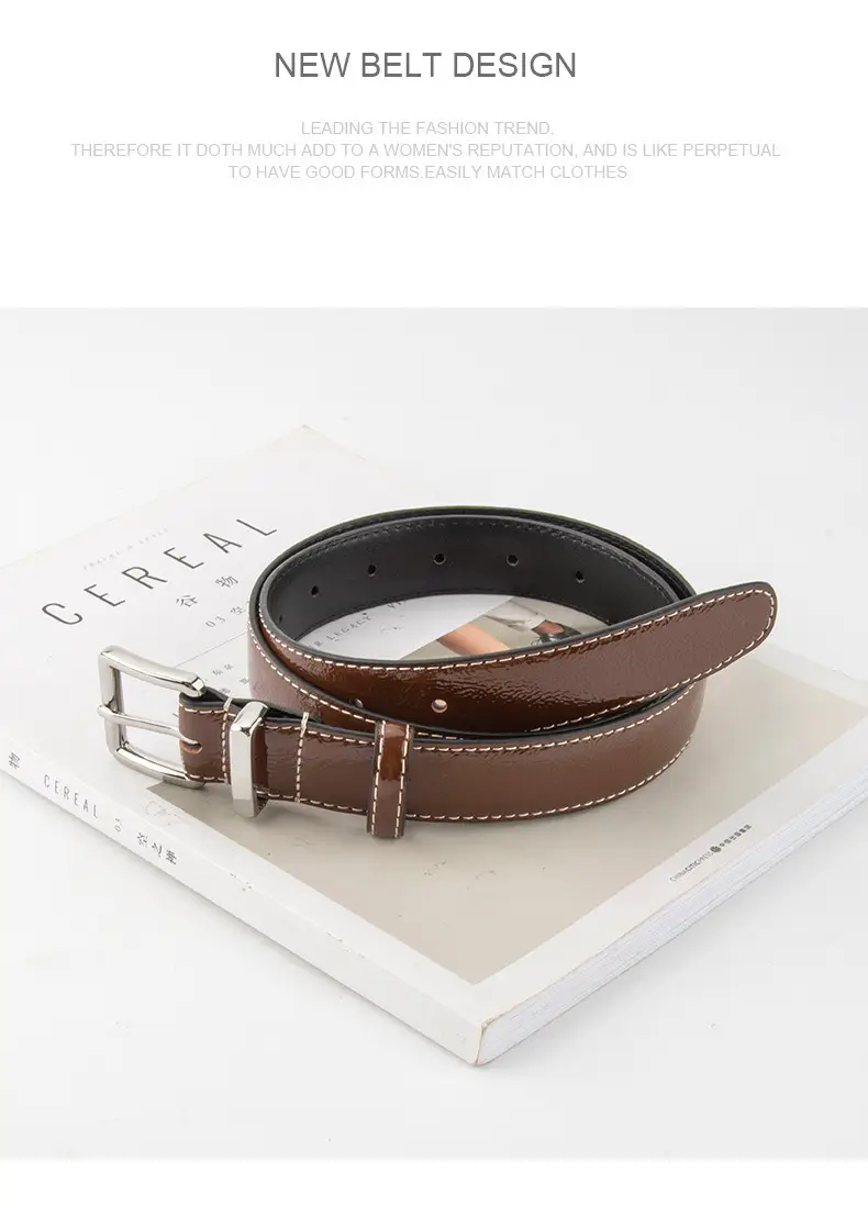Women Genuine Leather Paint Belt Vintage Decorative Suit Jeans Top Layer Cowhide Belt Women Wholesale in stock — feature 10