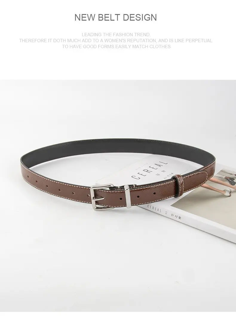 Women Genuine Leather Paint Belt Vintage Decorative Suit Jeans Top Layer Cowhide Belt Women Wholesale in stock — feature 11