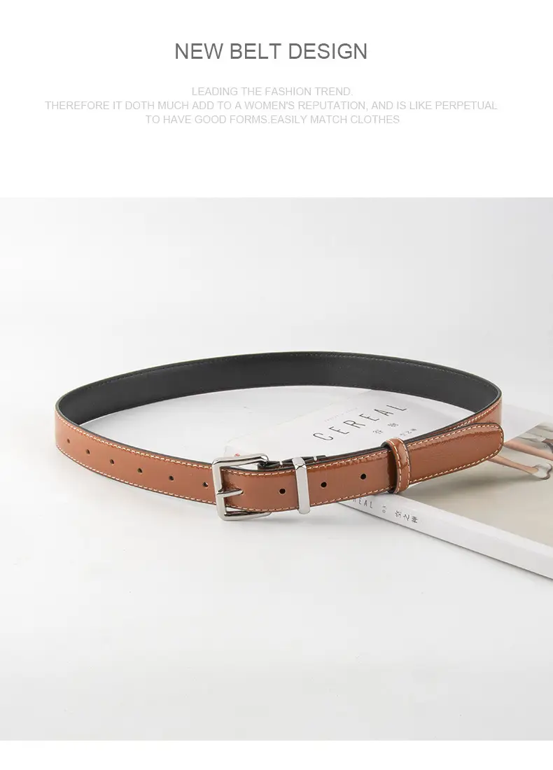 Women Genuine Leather Paint Belt Vintage Decorative Suit Jeans Top Layer Cowhide Belt Women Wholesale in stock — feature 14