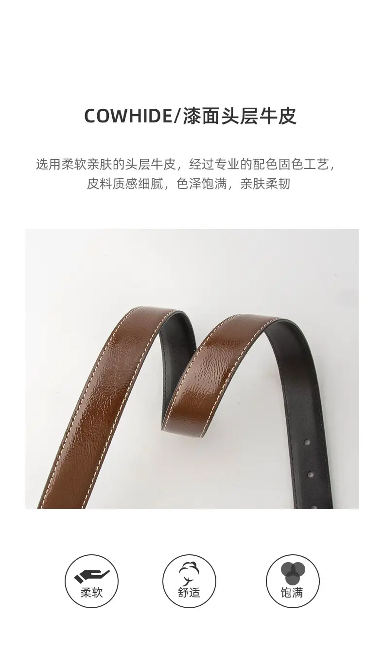 Women Genuine Leather Paint Belt Vintage Decorative Suit Jeans Top Layer Cowhide Belt Women Wholesale in stock — feature 5