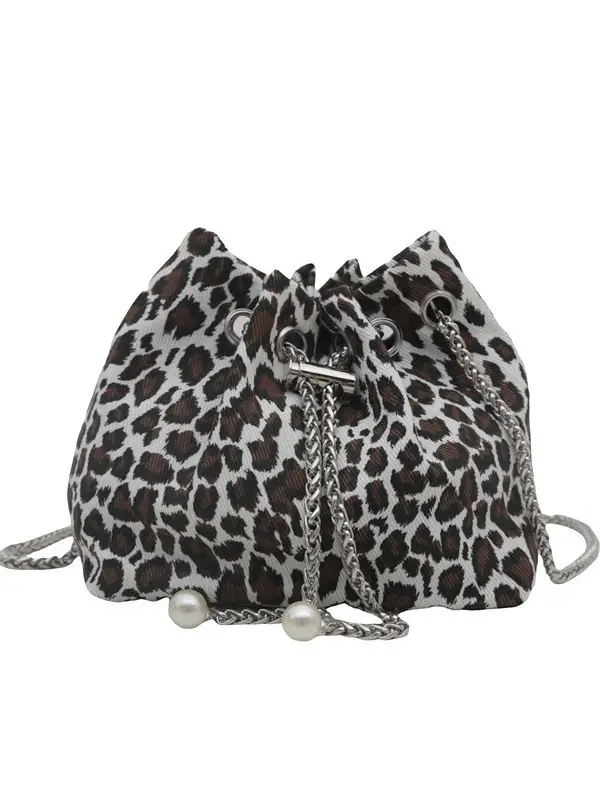 Leopard Print Chain Crossbody Bag Women 2025