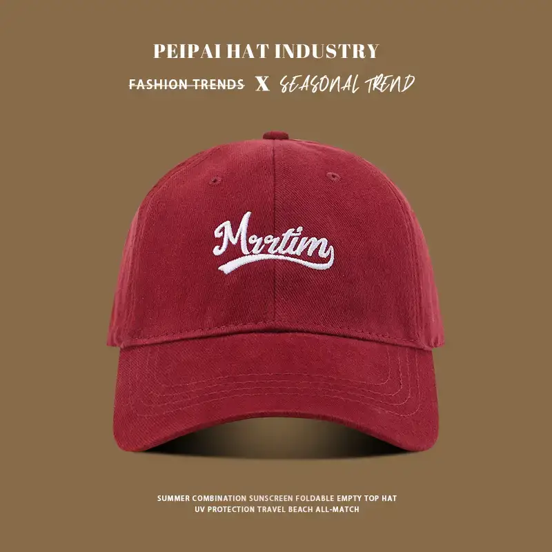 Men's Red Embroidered Baseball Cap Meeting White — feature 9