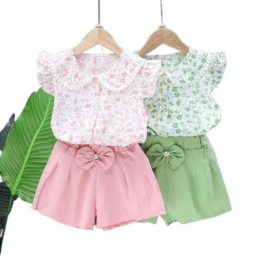Girls' Floral Top & Lavender Shorts 2025 Set - Image 5