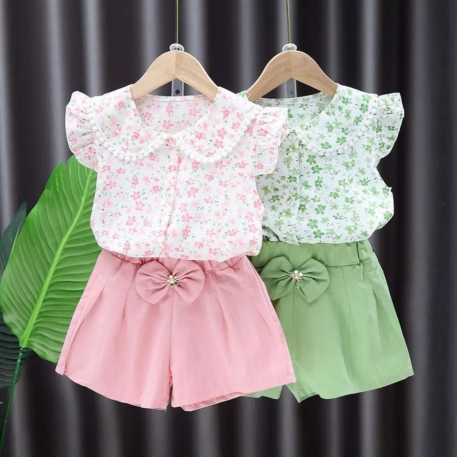 Girls' Floral Top & Lavender Shorts 2025 Set — feature 2