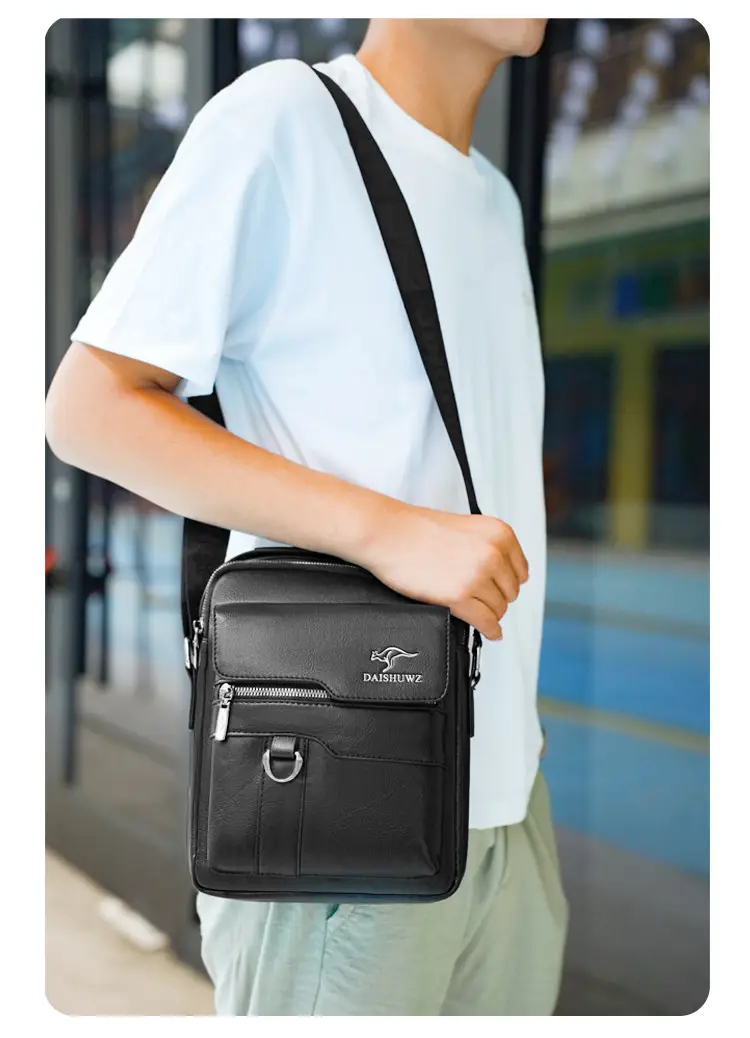 Kangaroo Genuine Leather Crossbody Bag for Men — feature 6