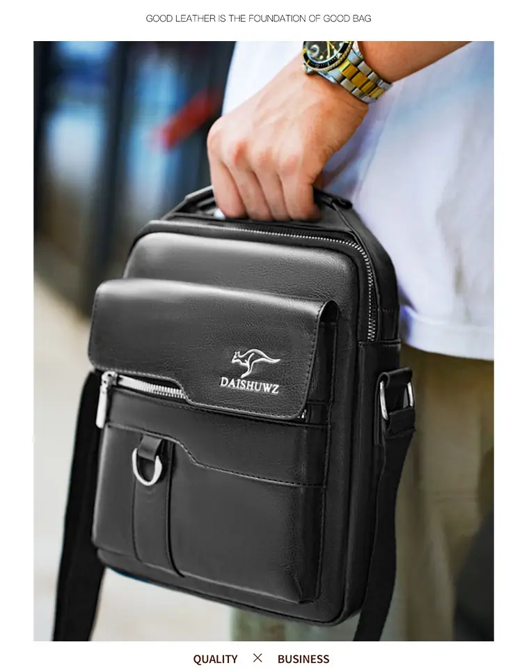 Kangaroo Genuine Leather Crossbody Bag for Men — feature 8